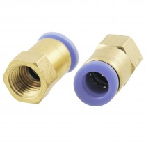 2 Pcs Female Threaded 11 6mm x 10mm Pneumatic Fitting Connectors
