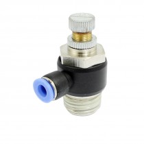 20mm Thread 6mm Dia Tube Pneumatic Speed Controller Push In Connector