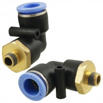 2 Pcs 1 8" Male Thread to 12mm Elbow Pneumatic Connector Fittings