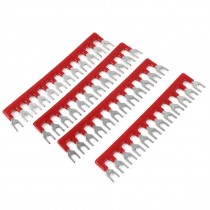 400V 10A 12 Postions Red Pre Insulated Fork Terminal Stripes 4pcs