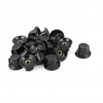 20Pcs 1/4" Shaft Insert Dia Potentiometer Control Rotary Knobs Black