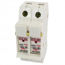 RT18 32 Model 10mm x 38mm Double Pole Fuse Holder White AC 500 380V 32A