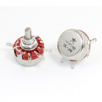 2pcs 1K Ohm 2W 6mm Round Shaft 4 Pin Rotary Carbon Potentiometer WTH118