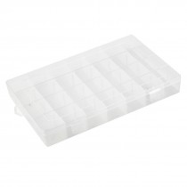 Clear White 28 Slots Electronic Components Buttoned Case Box 34 5x21x4 8cm