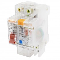 35mm DIN Rail Mounted Residual Current Circuit Breaker AC 230 400V 63A