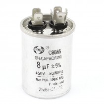Air Conditioner Non Polar 8uF AC 450V 50 60Hz Motor Capacitor CBB65