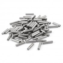 100 Pcs Stainless Steel 4 4mm x 19 8mm Dowel Pins Fasten Elements Silver Tone