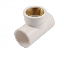 32mm x 32mm PVC Slip to 3/4" PT Brass Thread Pipe Female Tee Coupler Adapter