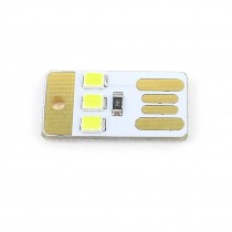 Keychain Portable Pocket Card Lamp Bulb USB Power White 3LED Night Light