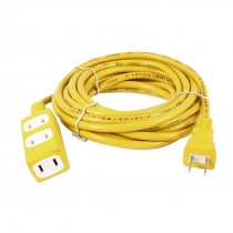 AC 125V 15A US Plug Sockets 3 Outlets Power Strip Adapter Cable 16ft