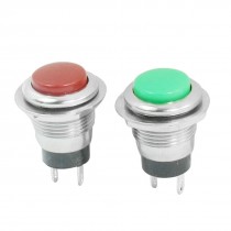 2pcs 2pins 12mm Momentary SPST Red Green Push Button Switch AC125V 6A 250V 3A