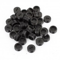 18 Pcs 10mm Dia Male Threaded Black Plastic Motor Carbon Brush Holder Cap Cover