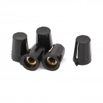 Plastic Knurled Grip 4mm Shaft Potentiometer Control Rotary Knob 5pcs