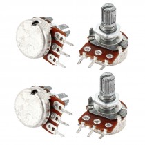 4 Pcs One Linear Knurled Shaft Control Volume Potentiometers 100K Ohm WH148