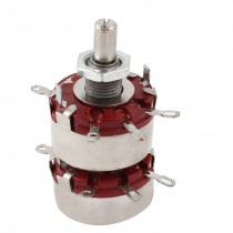 WTH118 6mm Shaft Dia Dual 100K Ohm 2W 2 Gang Linear Carbon Potentiometer