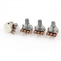 4 Pcs Single Gang Linear Control Volume Potentiometers 500K Ohm WH148