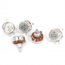 5 Pcs 2 2K Ohm 2W Round Shaft 4 Terminal Rotary Carbon Potentiometer WTH118