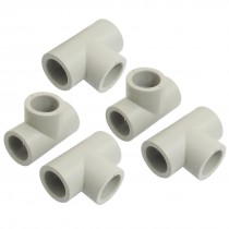 5 Pcs 25mm Hole 3 Ways PPR Pipe Tee Shaped Connectors Fittings