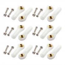 12pcs DIY Model Simulation Car Boat Ball Joint Buckle 2x27x3mm White w Screws