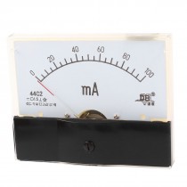 Rectangle Shaped Plastic Shell DC 0 100mA Ammeter Panel Meter