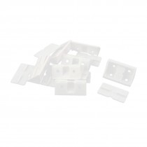 Shelf Door Cabinet White Plastic Right Angle Corner Brace Bracket 7 Pcs