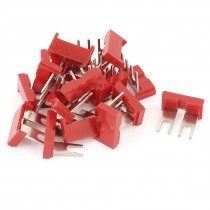 20pcs 2 Poles Plug on Terminal Jumper Block Connector Strip Red