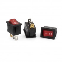 3pcs AC 110-120V Red Pilot Light Rocker Switch ON/OFF 2 Positions SPST Snap-In