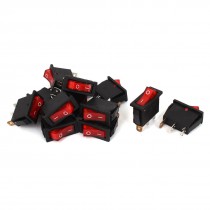 12 Pcs KCD 104 SPST on Off Red Light Boat Rocker Switch AC 250V 15A 125V 20A
