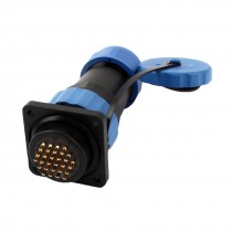 SD28 28mm 24 Pin Square Flange Waterproof Aviation Connector Plug Socket IP68