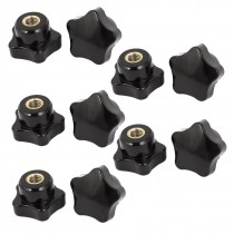 10 Pcs M6 x 32mm Plastic Star Head Clamping Nuts Lever Trend Wing Thumb Knob