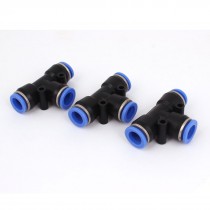 3 Pcs Pneumatic T Connector Tube OD 12mm Air Tube Quick Release Fitting