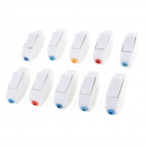 Household 3A 250V Snap in SPST In-line Lamp Switch White 10 Pcs