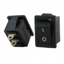 2 Pcs Black AC 250V 3A 2 Pin SPST on Off Snap in Boat Rocker Switch 14x10mm