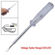 Clear White Plastic Handle Probe Tester Point Voltage Electroprobe