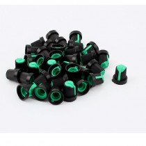 35pcs Black Green Plastic Potentiometer Rotary Control Knobs Caps 6mm Shaft Hole