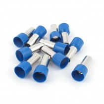 10 Pcs Wire Copper Crimp Connector Terminal Insulated Ferrule Blue E25 16 4AWG