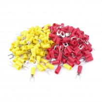 200pcs 12 10 AWG Wire Connector Insulated Fork Spade Terminal 10 Red Yellow
