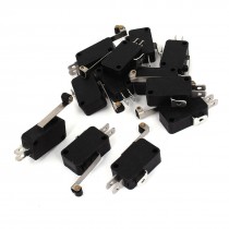 12 Pcs KW8 Long Hinge Roller Lever Micro Switch SPDT No AC 125V 15A 250V 6A