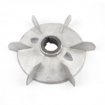 28mm Inner Dia Silver Tone Aluminum 6 Impeller Fan Blade for 4KW Motor