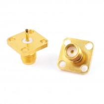 2pcs SMA Female Plug 4 Hole Panel Mount Jack Solder Connector Adapter