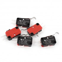 5 Pcs Mini Micro R Hooked Lever Limit Switch SPDT Normally Open/Close V-154-1C25