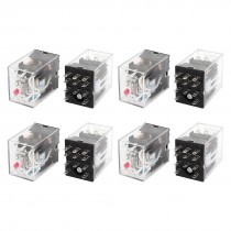 AC 24V Coil Power Relay Red LED 11 Pin 3PDT 3NO 3NC HH53P L 8 Pcs