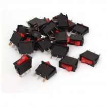 24 Pcs KCD 104 SPST on Off Red LED Boat Rocker Switch AC 250V 15A 125V 20A