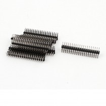 10pcs 2 54mm 2 x 20 Pin Male Double Row Right Angle Pin Header Strip