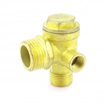 21mmx16mm Male Threaded 9mm Female Thread Air Compressor Check Valve Gold Tone