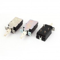 AC125V 250V 8A DPST on Off 4 Pin Latching Unidirectional Push Button Switch x 3