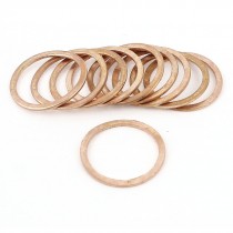 10 Pcs 17mmx21mmx1mm Flat Copper Crush Washer Sealing Ring Gasket