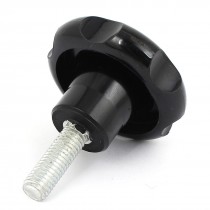 Machine Tool M10 x 30 Thread 30mm Dia Top Bakelite Knob Handle Black