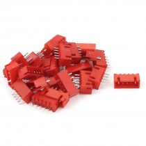 25pcs 2 54mm 5 Pin Single Row Straight DIP Female Pin Header Strip Red