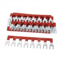 8 Pcs 8P Wire Connector Fork Terminal Block Barrier Strip Red TB2508 400V 10A